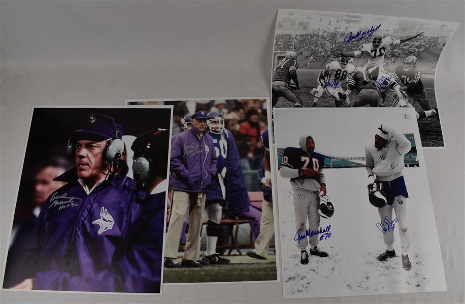 Purple People Eaters Lot of 4 Autographed 16x20 Photos w/Bud Grant