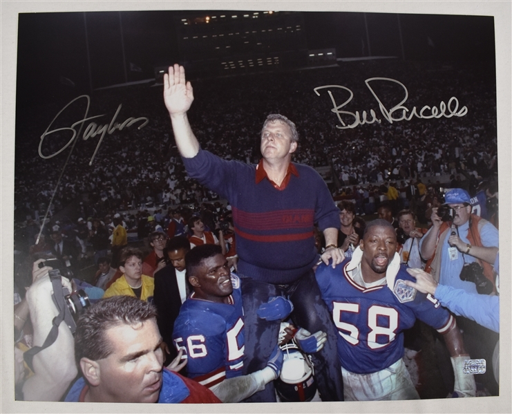 Lawrence Taylor & Bill Parcells Autographed 16x20 Photo