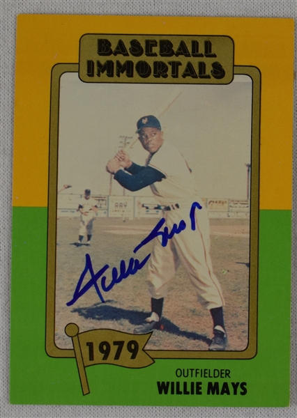Willie Mays Autographed Baseball Immortals Card
