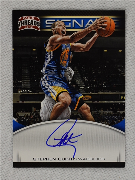 Steph Curry 2012-13 Autographed Panini Threads Basketball Card