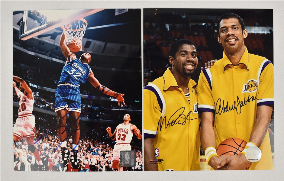 Magic Johnson/Kareem Abdul-Jabbar & Shaq Autographed 8x10 Photos