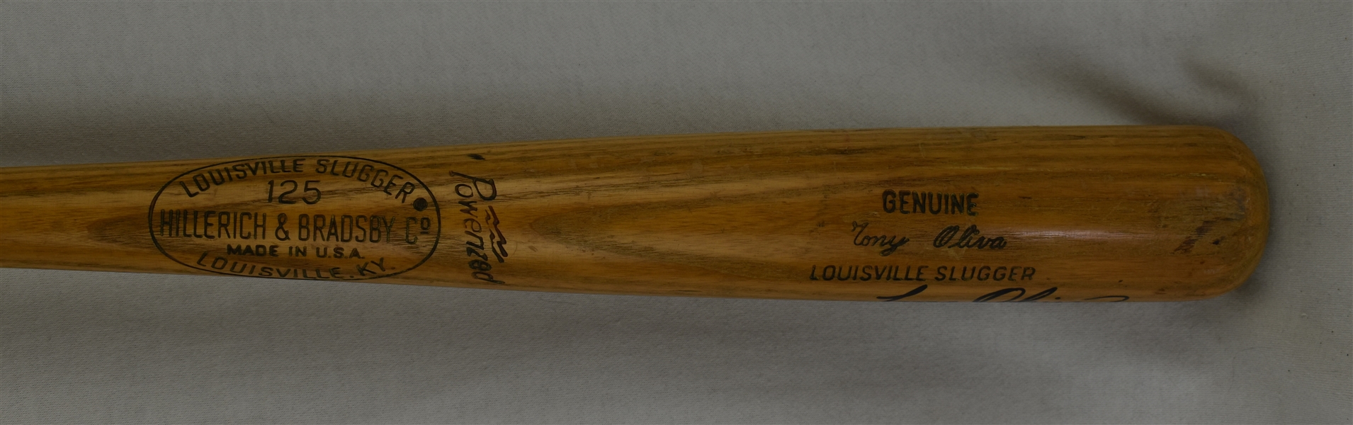 Tony Oliva Vintage Minnesota Twins Autographed K55 Bat