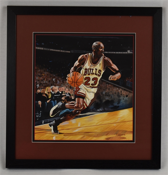 Michael Jordan Original James Fiorentino Watercolor Painting  