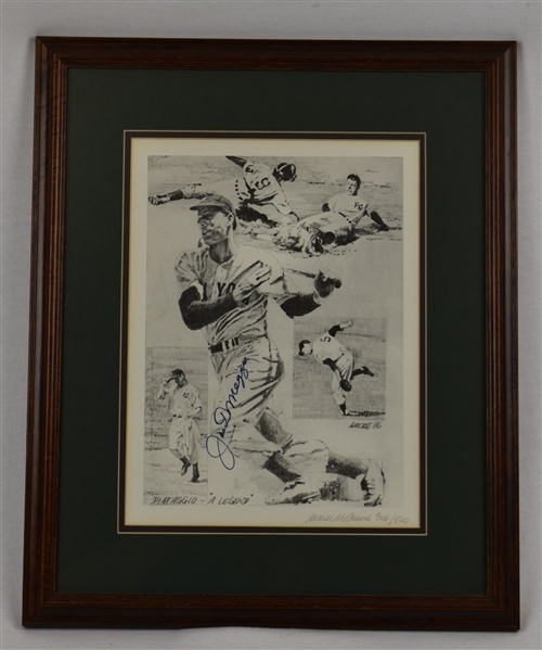 Joe DiMaggio Autographed Framed Limited Edition Lithograph #306/500