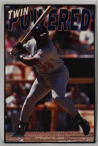 Kirby Puckett Autographed & Inscribed Oversized Framed Poster