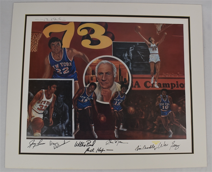 New York Knicks 1973 Team Signed Limited Edition Lithograph