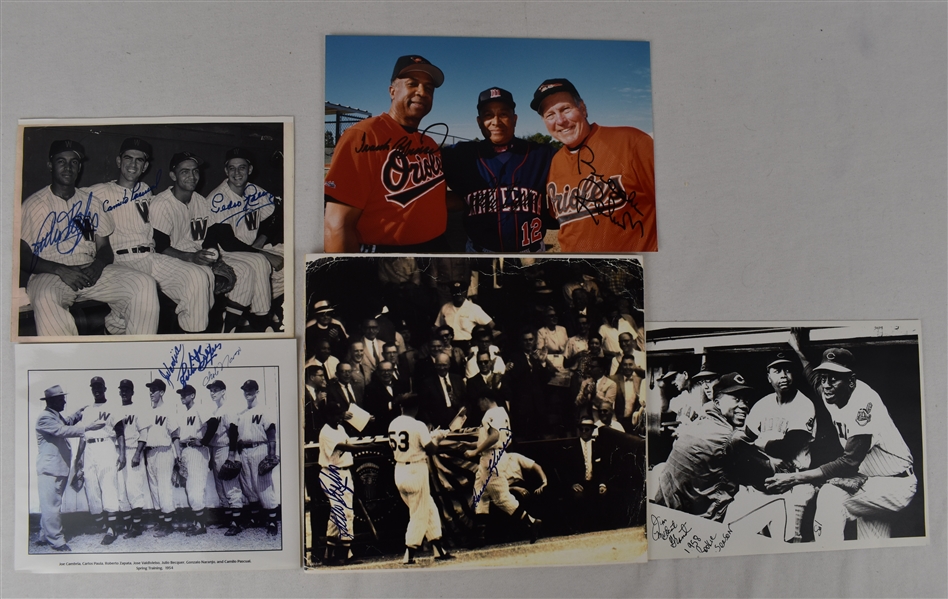 Lot of 5 Autographed Photos w/Frank Robinson