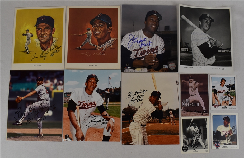 Collection of 11 Autographed Photos w/Kirby Puckett