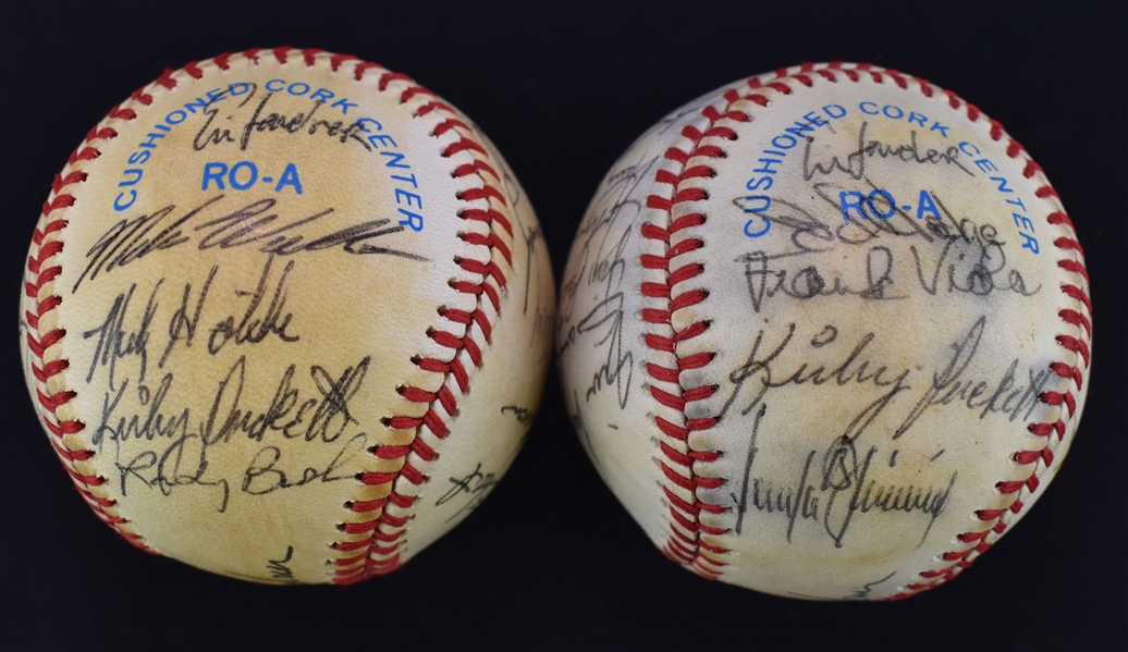 Minnesota Twins Lot of 2 Team Signed 1984 Baseballs w/Kirby Puckett Rookie Signatures