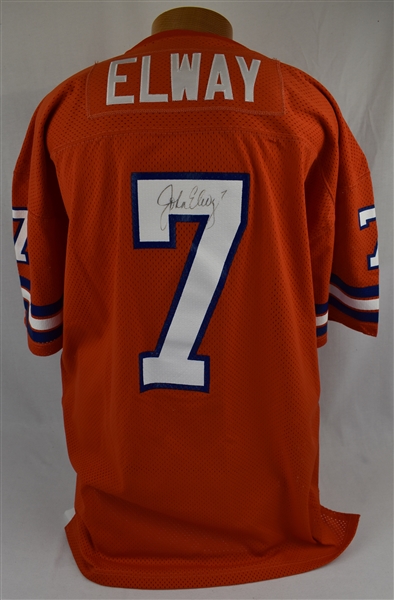 John Elway Autographed 1987 Denver Broncos Mitchell & Ness Orange Crush Jersey