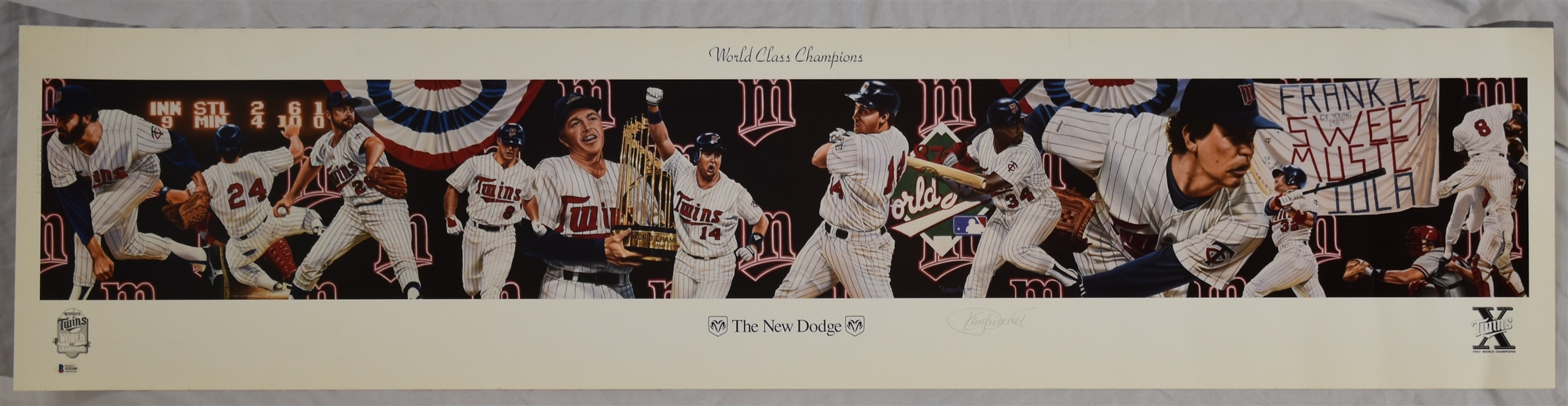 Kirby Puckett Autographed Terrance Fogarty "World Class Champions" Lithograph