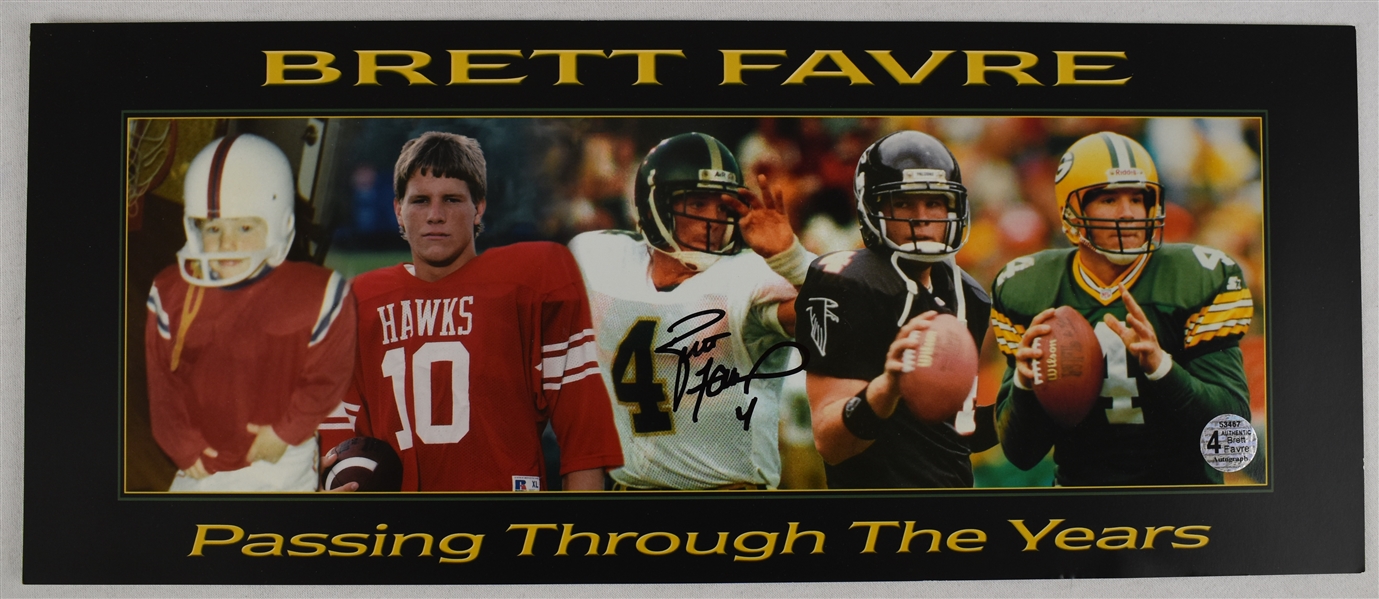 Brett Favre Autographed 8x18 Panoramic 