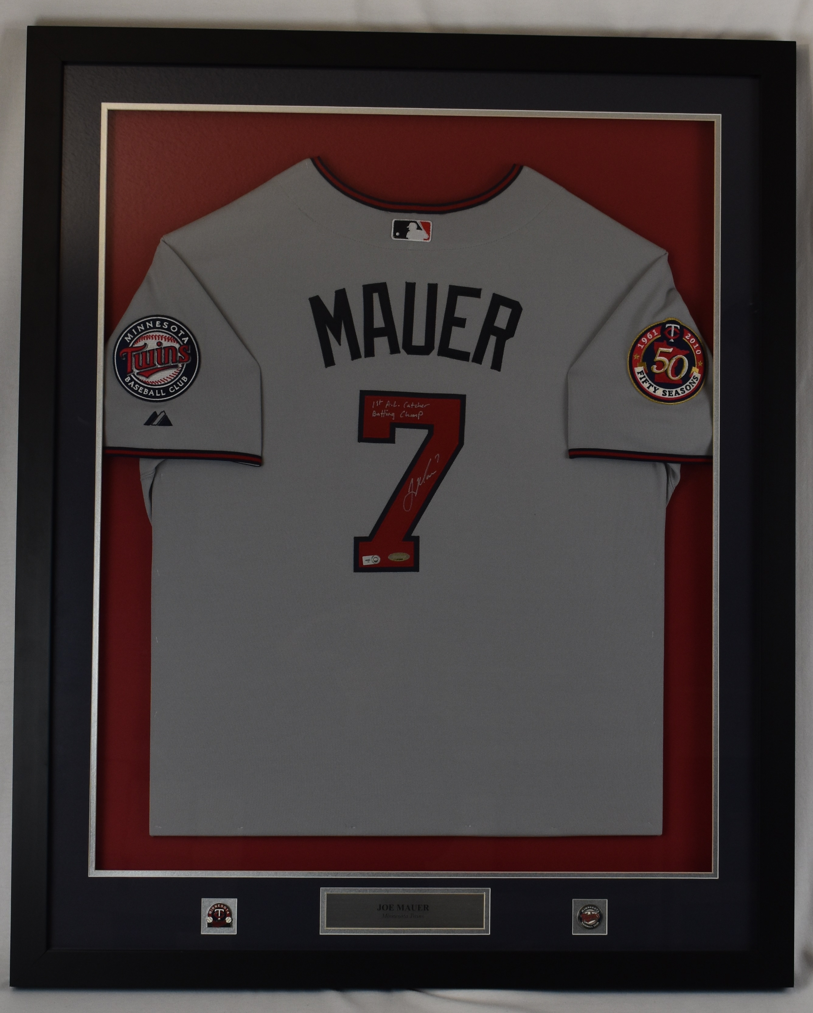 Framed Minnesota Twins Joe Mauer Autographed Signed Jersey