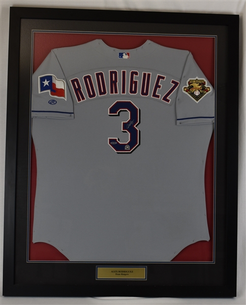 Alex Rodriguez Texas Rangers Autographed Framed Jersey UDA