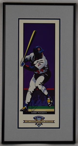 Kirby Puckett Autographed 1991 Framed Display
