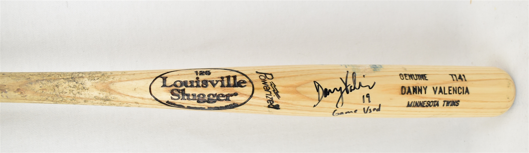 Danny Valencia 2010 Minnesota Twins Game Used & Autographed Bat