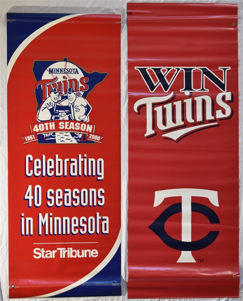 Lot of 3 Minnesota Twins Banners w/Brad Radke & Corey Koskie Signatures