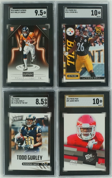 Lot of 4 Rookie RB Cards w/Gurley & Bell