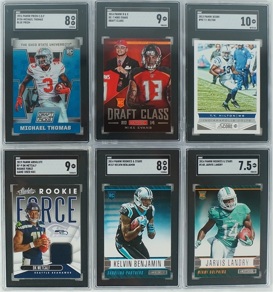 Lot of 6 WR Rookie Cards w/Michael Thomas