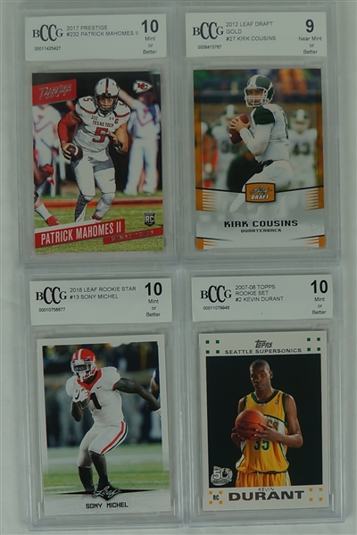 Lot of 4 Rookie Cards w/Patrick Mahomes 