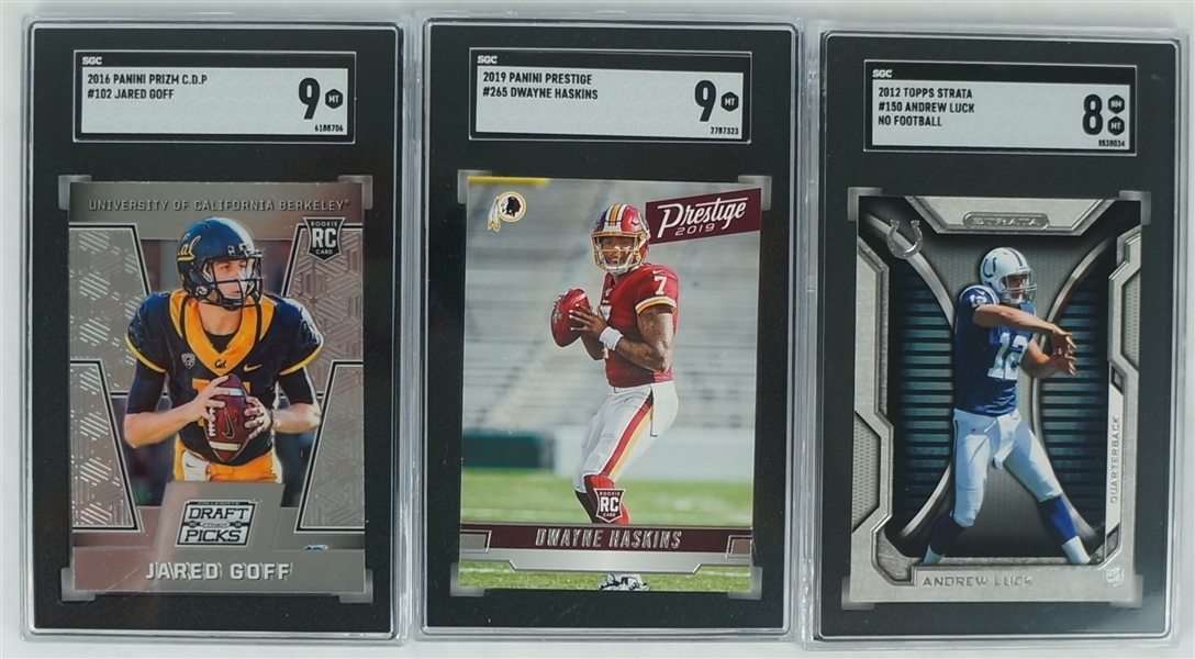 Lot of 3 Rookie Card w/Jared Goff & Andrew Luck