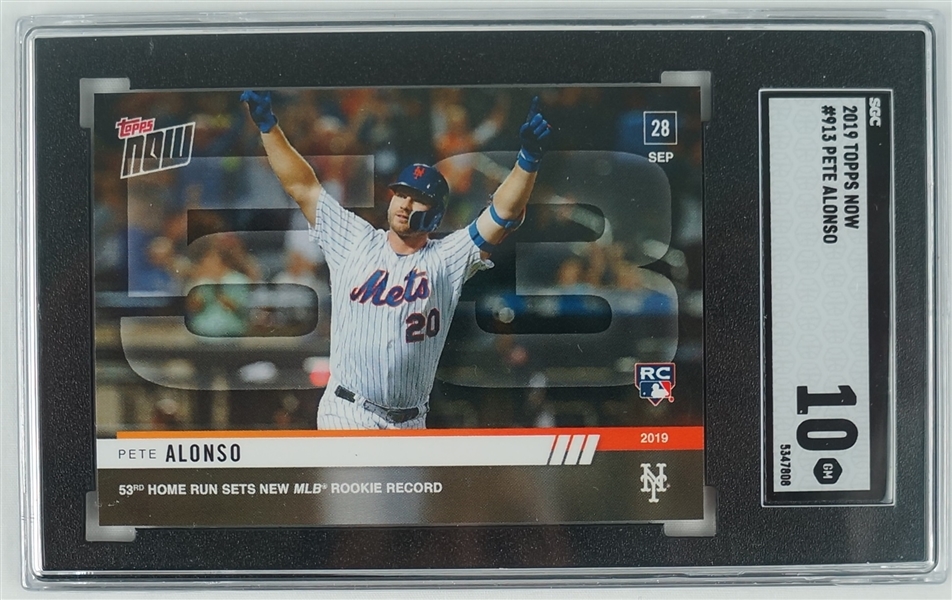 Pete Alonso 2019 Topps Now Rookie Card #913 SGC 10 Gem Mint