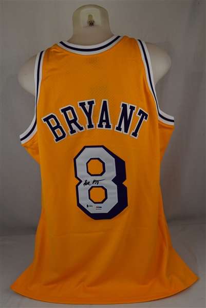 Kobe Bryant Autographed 1996-97 Mitchell & Ness Rookie Lakers Home NBA 50th Anniversary Jersey PSA/DNA & Beckett