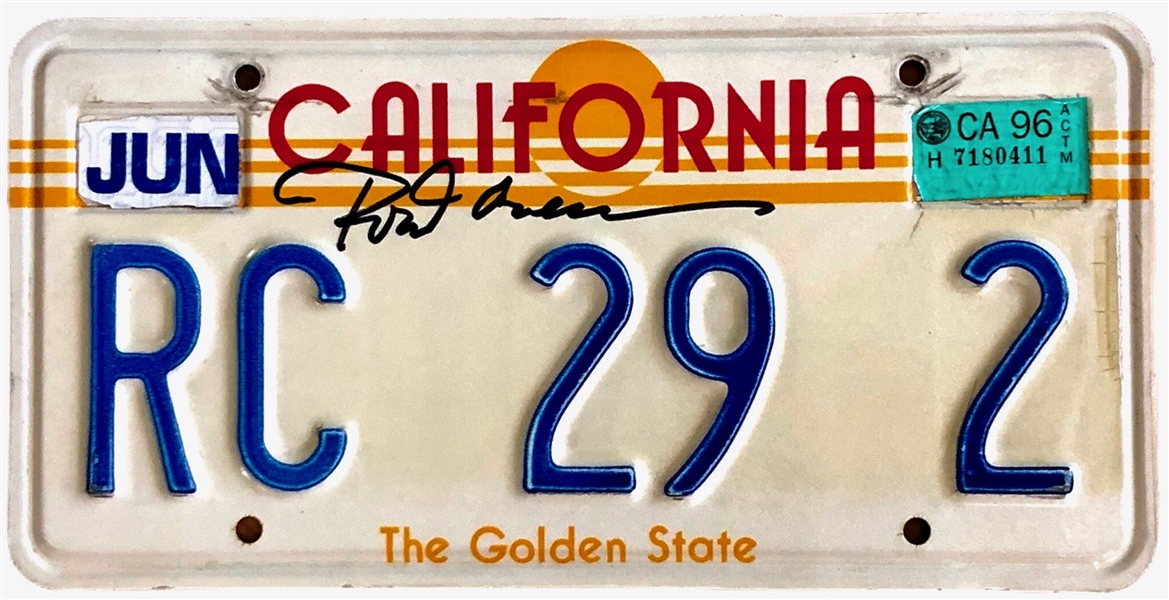 Rod Carew’s Personal California License Plate From Playing Days w/Angels Signed by Carew