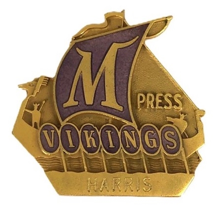 Vintage 1970s Minnesota Vikings Press Pin