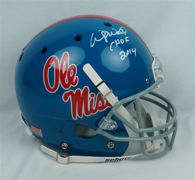 Wesley Walls Autographed & Inscribed Full Size Ole Miss Replica Helmet