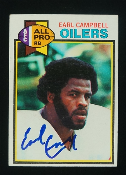 Earl Campbell Autographed 1979 Topps Rookie Card