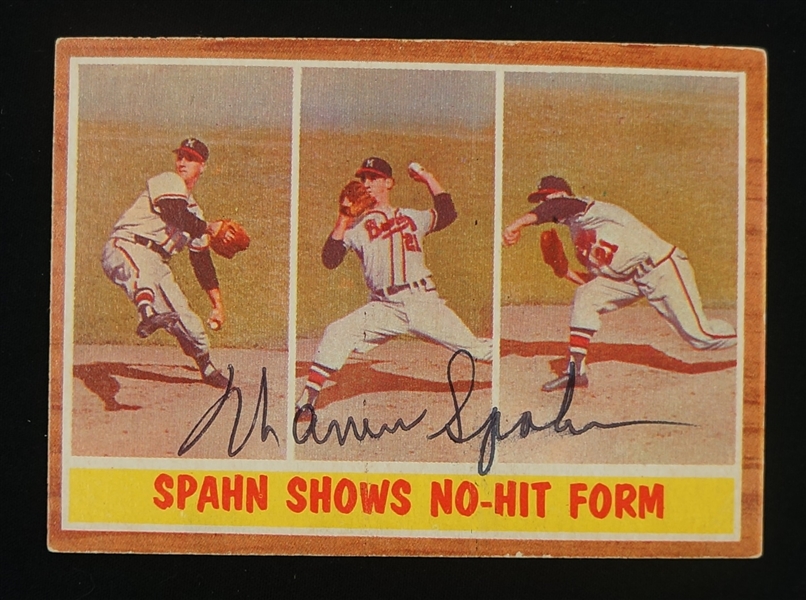 Warren Spahn Autographed 1962 Topps Baseball Card