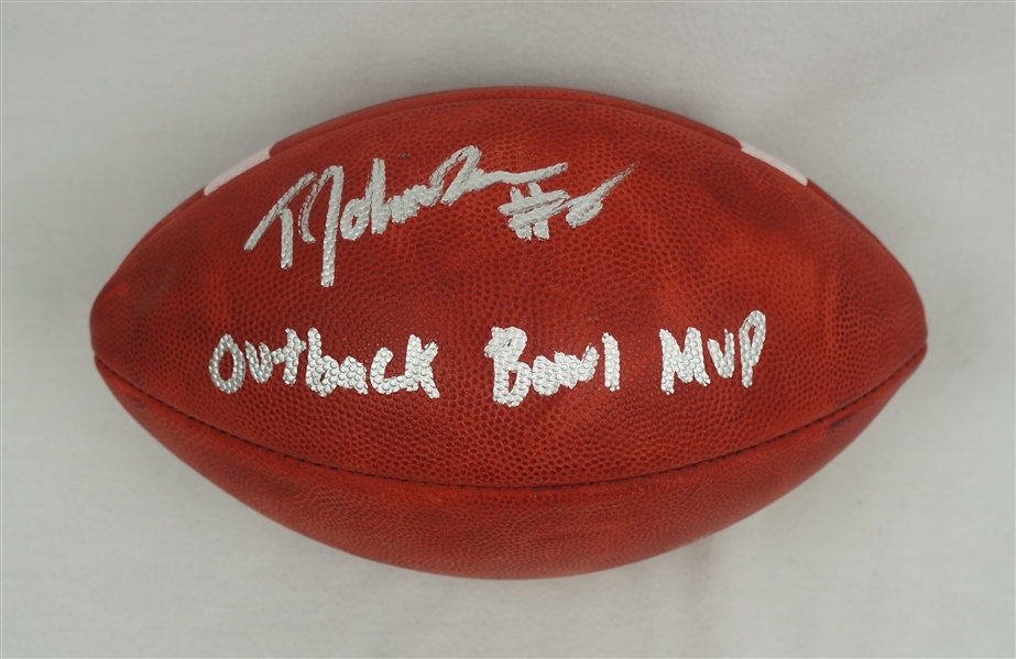 Tyler Johnson Autographed & Inscribed Football 