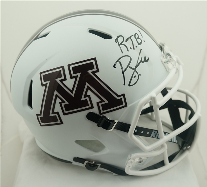 P.J. Fleck Minnesota Gophers Autographed & Inscribed Full Size Replica Helmet
