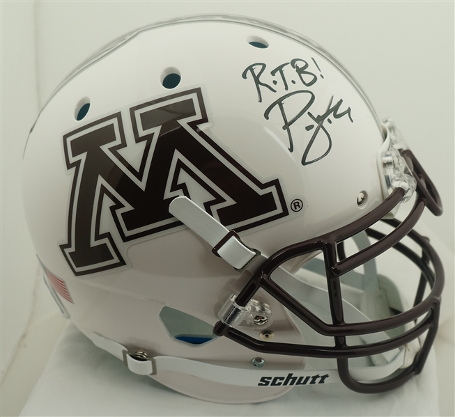 P.J. Fleck Minnesota Gophers Autographed & Inscribed Full Size Authentic Helmet