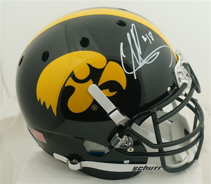 Chad Greenway Iowa Hawkeyes Autographed & Inscribed Full Size Authentic Helmet