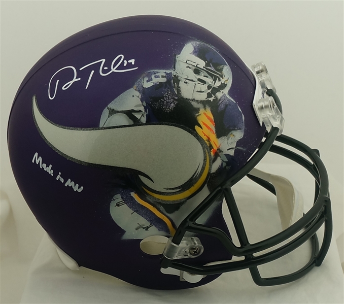 Adam Thielen Autographed & Inscribed One-Of-A-Kind Art Helmet