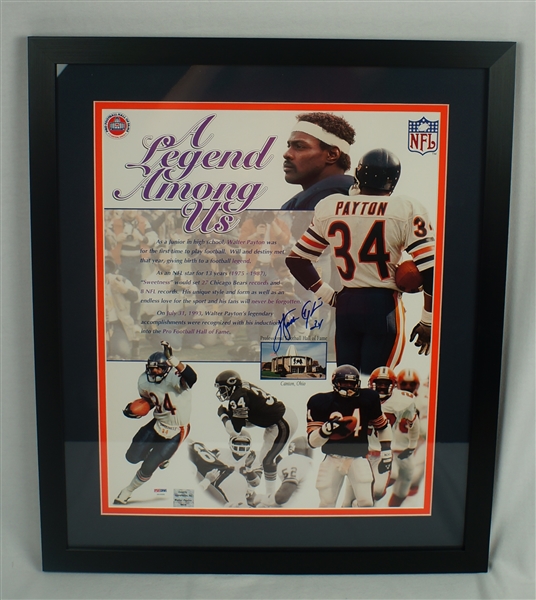 Walter Payton Autographed 16x20 Framed "A Legend Among Us" Photo
