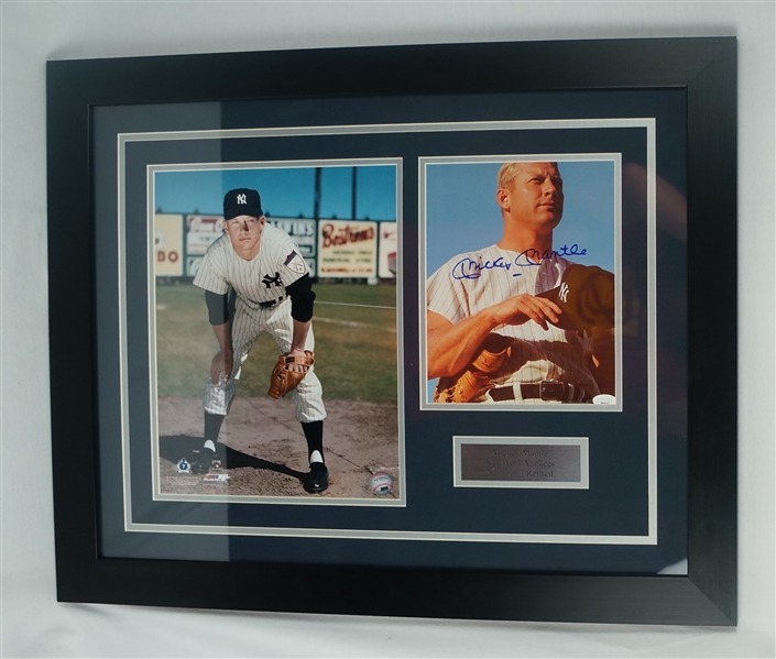 Mickey Mantle Autographed & Framed 1951 Rookie Display 