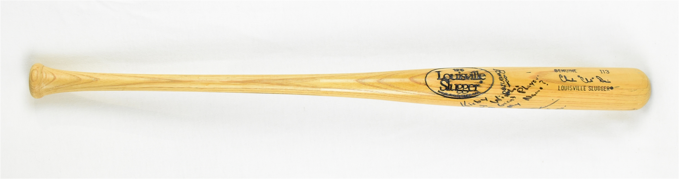 Chili Davis c. 1988-90 California Angels Game Issued Autographed Bat w/Puckett Family Provenance