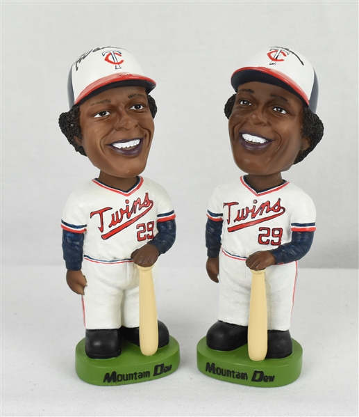 Rod Carew Lot of 2 Autographed Bobbleheads w/Puckett Family Provenance
