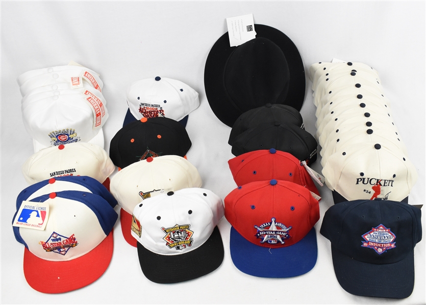 Kirby Pucketts Unused Hat Collection w/Puckett Family Provenance