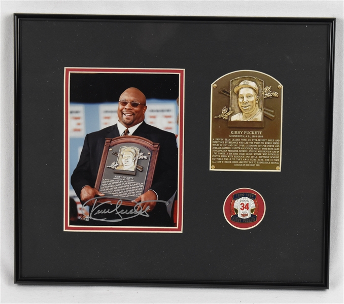Kirby Puckett Autographed 2001 Hall of Fame Induction Limited Edition Framed Photo w/Puckett Collection LOA