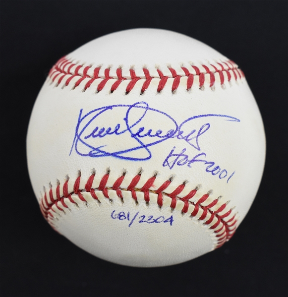 Kirby Puckett Autographed & Inscribed HOF 2001 Limited Edition #681/2,304 Baseball w/Puckett Collection LOA