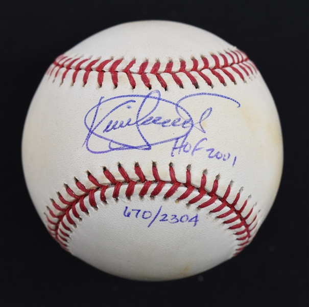 Kirby Puckett Autographed & Inscribed HOF 2001 Limited Edition #670/2,304 Baseball w/Puckett Collection LOA