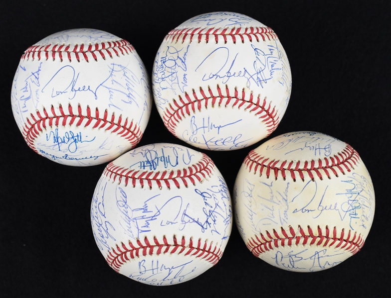 Kirby Pucketts 1992 Lot of 4 Team Signed Baseballs w/Puckett Family Provenance 