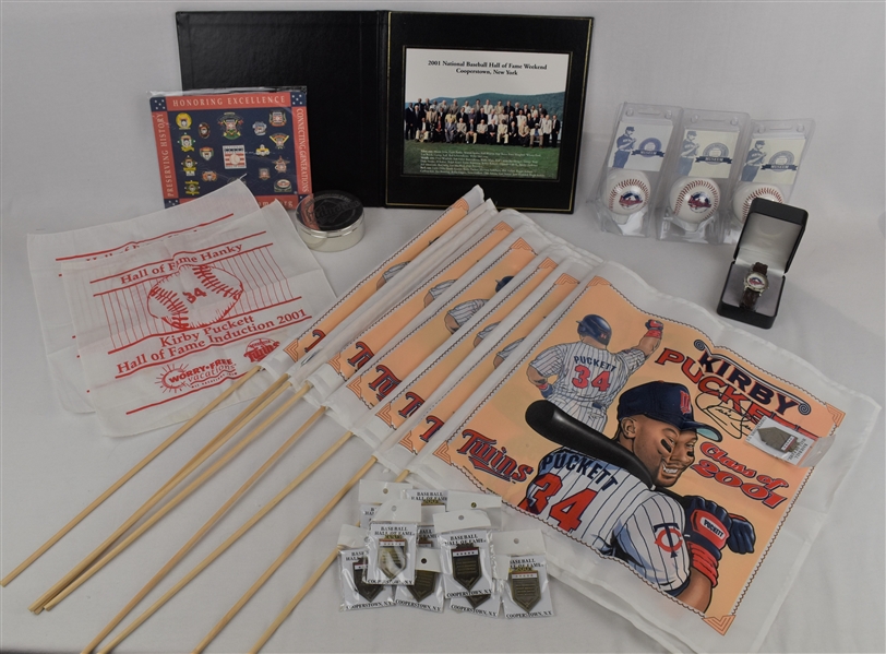 Kirby Puckett 2001 Hall of Fame Induction Collection w/Puckett Family Provenance 