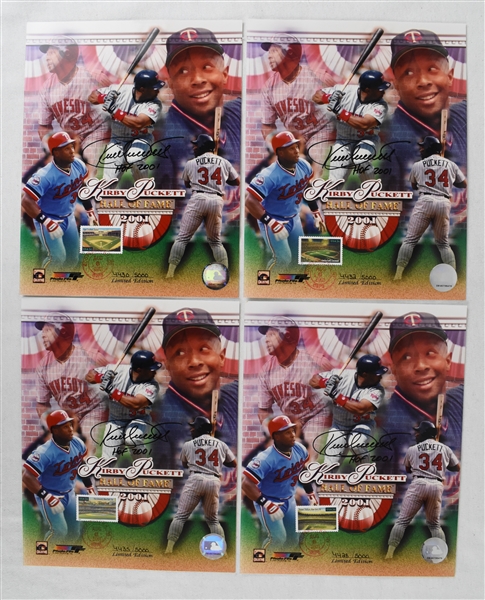 Kirby Puckett Lot of 4 Autographed 8x10 Hall of Fame Photos w/Puckett Family Provenance 