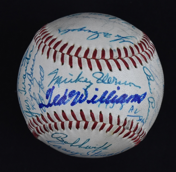 American League 1958 All-Star Team Signed Baseball w/Mantle & Williams