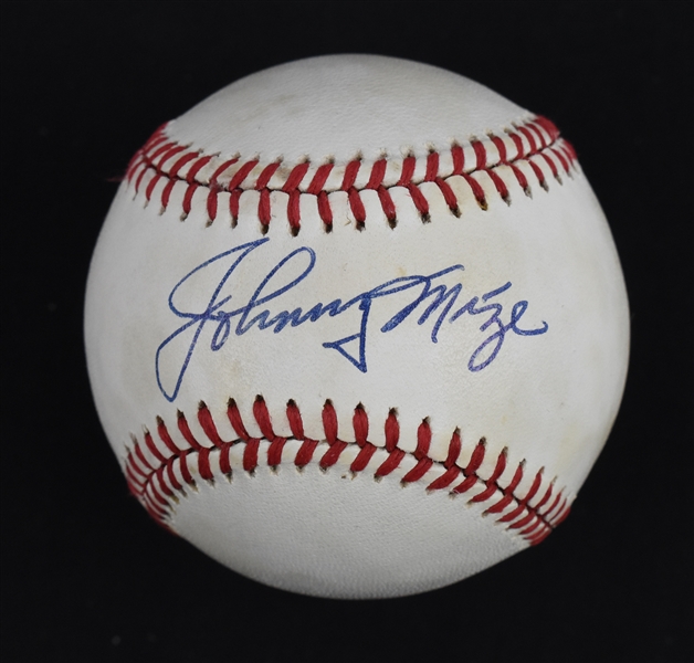 Johnny Mize Autographed Baseball 